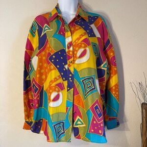 Palmer And Palmer Australia Silk Psychedelic Shirt Vintage Unisex Fit Oversized